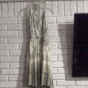 Elegant Green Halter Dress